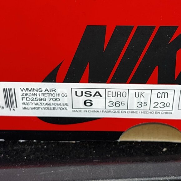 NEW Nike Air Jordan 1 Retro High OG Reverse Laney FD2596-700 Women Size 6 - Picture 9 of 9